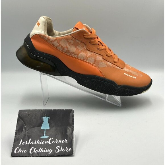 Coach Outlet Men's Orange Signature Canvas Leather Citysole Runner Size 12D 3124 - Picture 14 of 16
